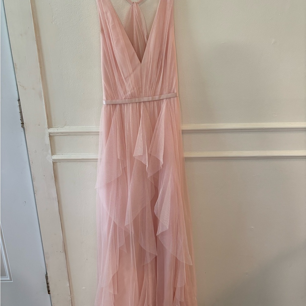 White by Vera Wang Blush Pink Bridesmaid Formal Gown
